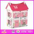 2014 Fashion New Kids Wooden Toy Doll House, Luxury Large Wooden Children Toy Doll House, Hot Sale Baby Wooden Toy Doll House Set Factory W06A051